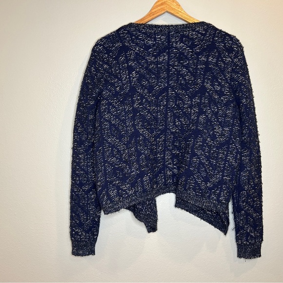 Theonne Cardigan Women Small Blue Knit Long Sleeve Open Front Sweater Preppy - Picture 5 of 7